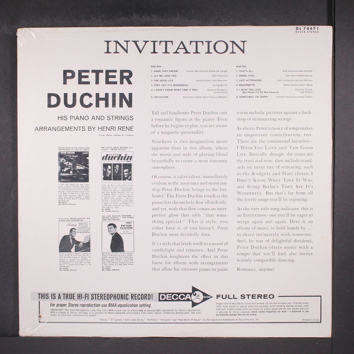 invitation by PETER DUCHIN