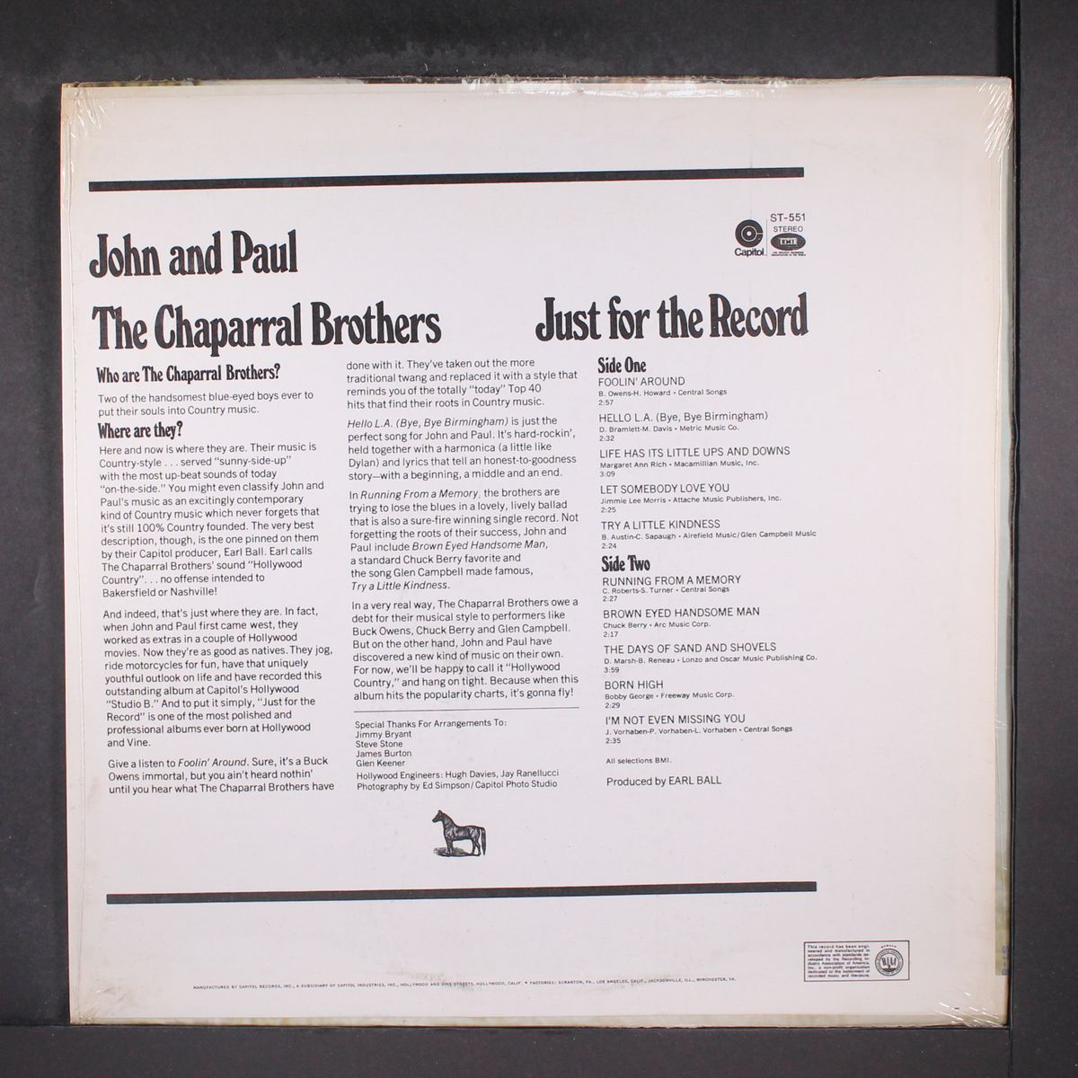 just for the record by CHAPARRAL BROTHERS