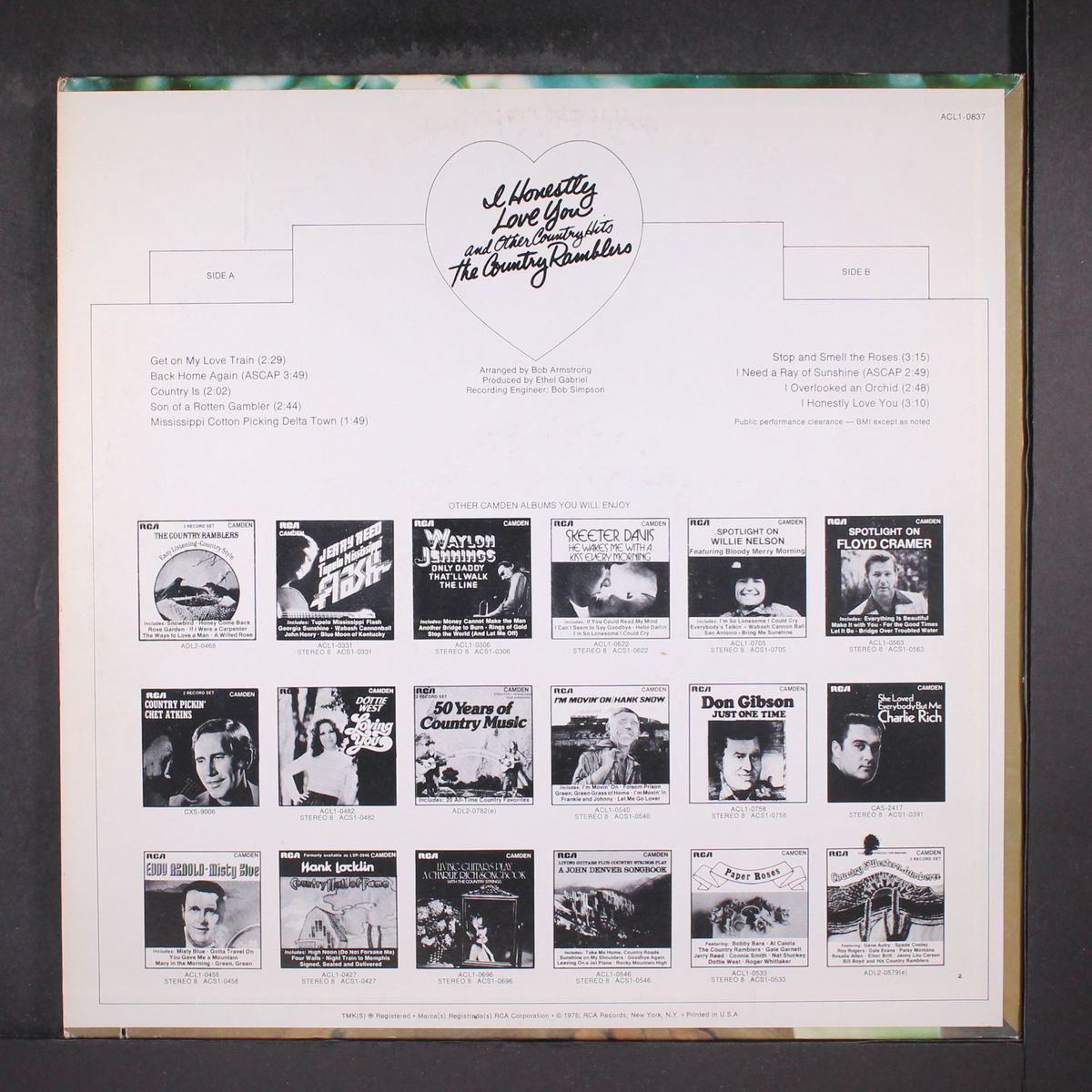 i honestly love you & other country hits by COUNTRY RAMBLERS