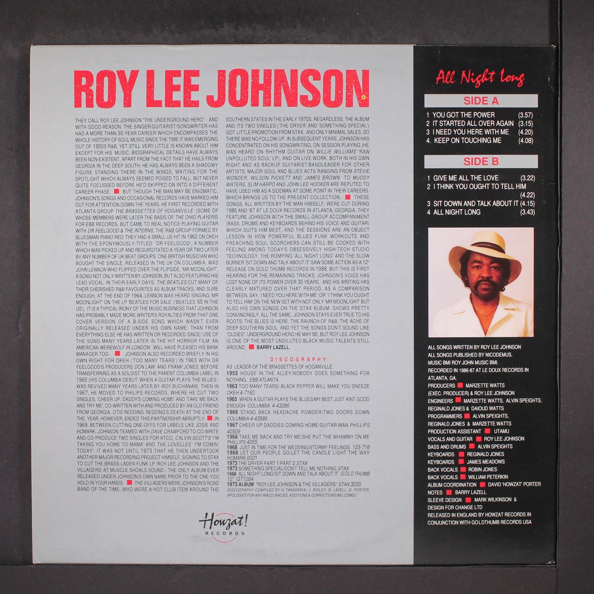 all night long by ROY LEE JOHNSON