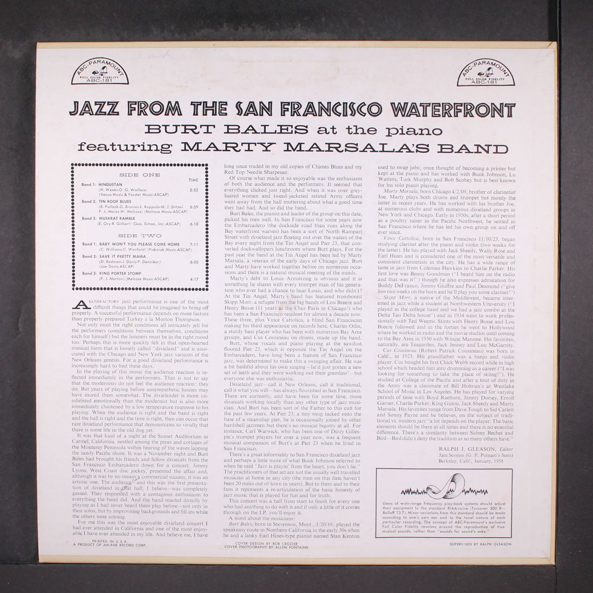 jazz from the san francisco waterfront by BURT BALES