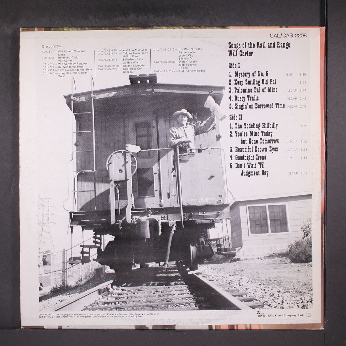 songs of the rail and range by WILF CARTER