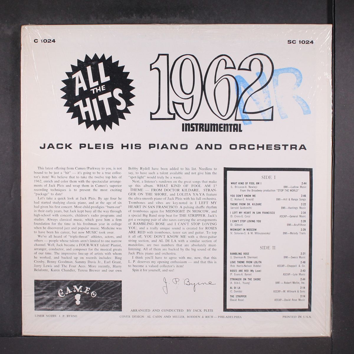 all the hits of 1962 (instrumentals) by JACK PLEIS