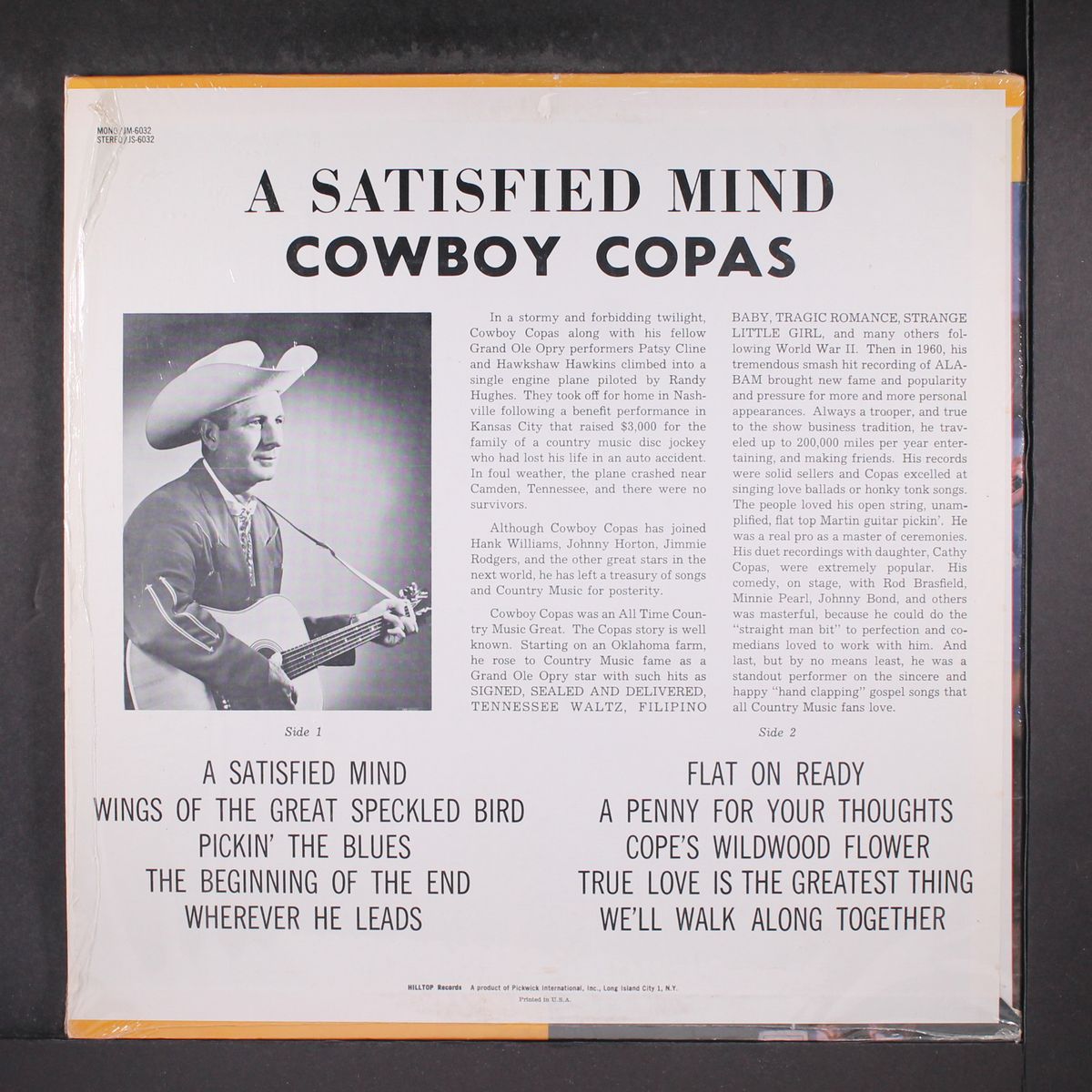 a satisfied mind by COWBOY COPAS
