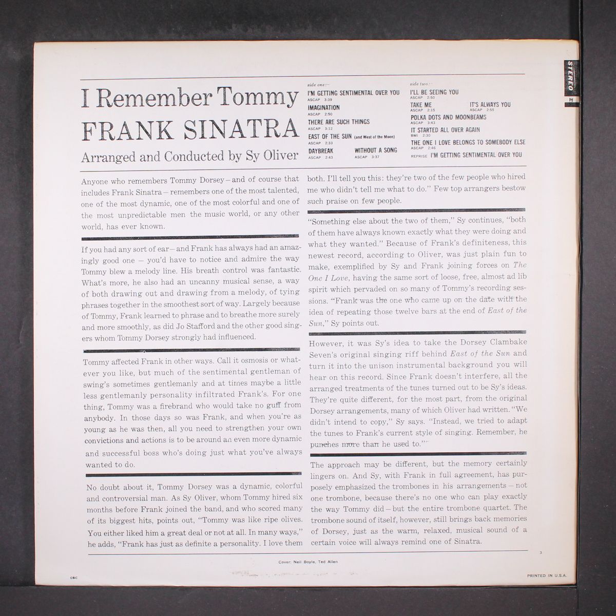 i remember tommy... by FRANK SINATRA