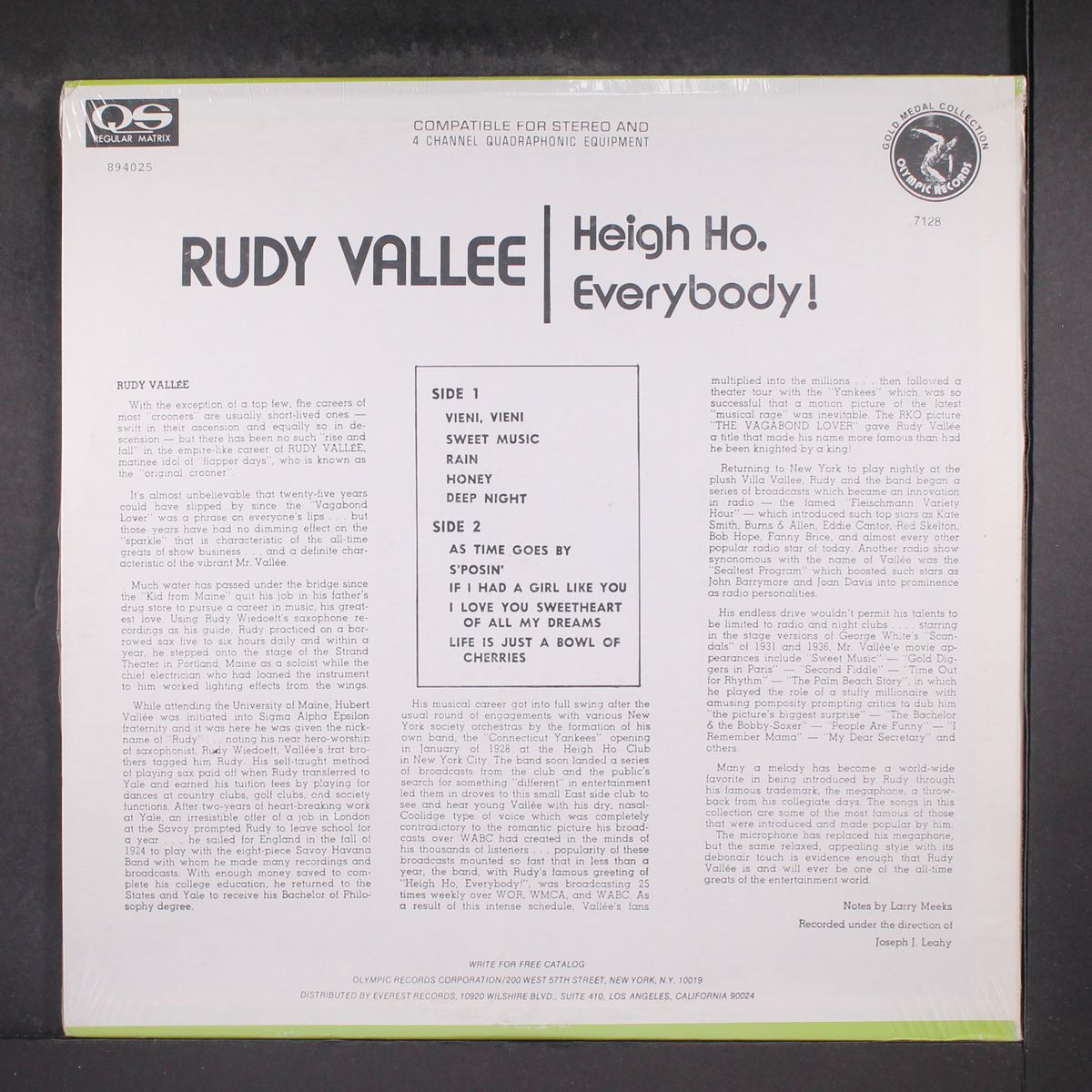 heigh ho, everybody! by RUDY VALLEE