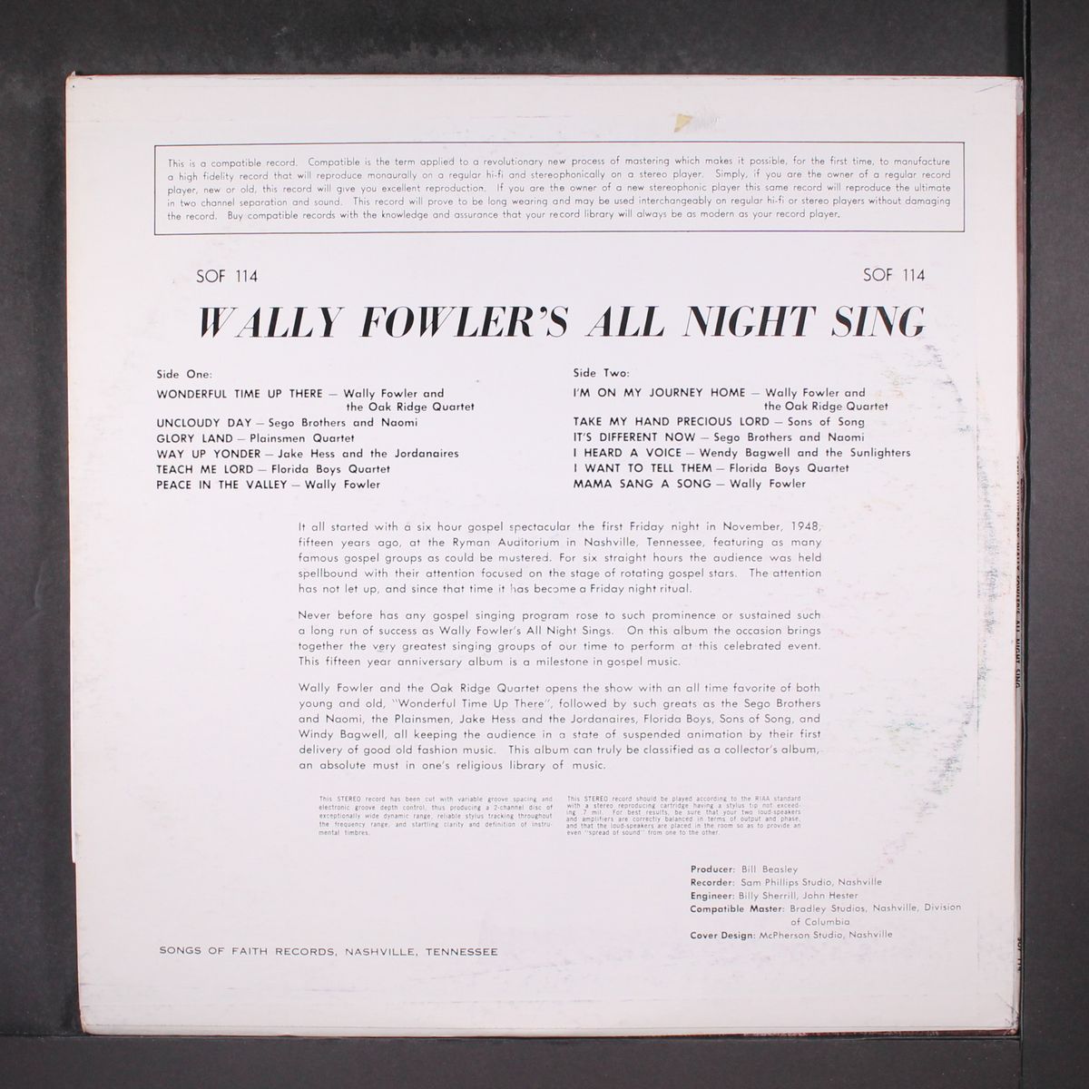 wally fowler's all night sing by VARIOUS