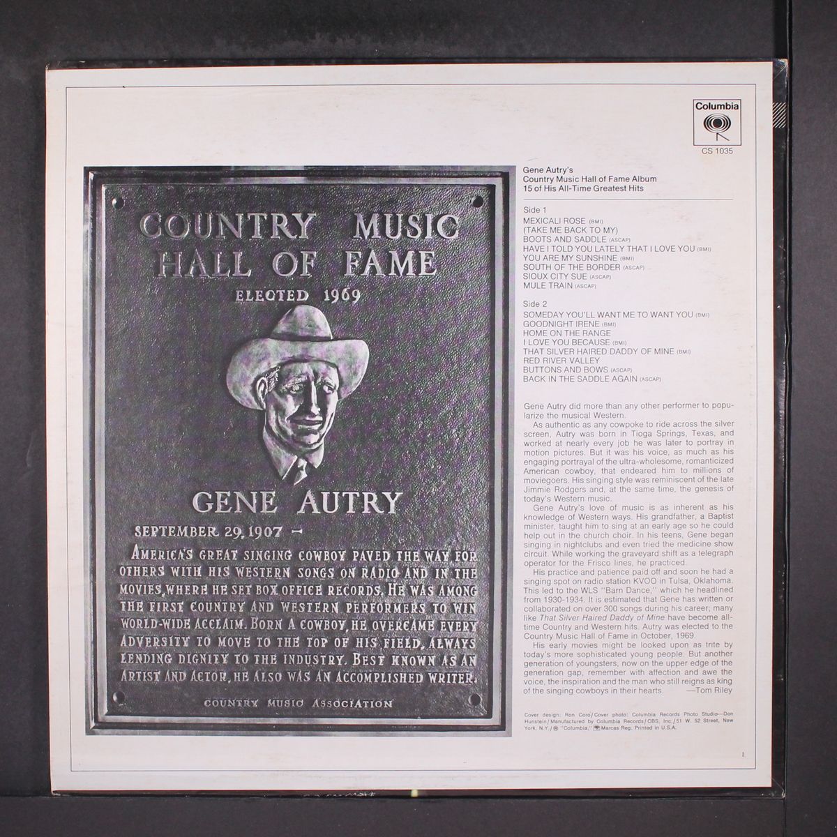 country music hall of fame album by GENE AUTRY