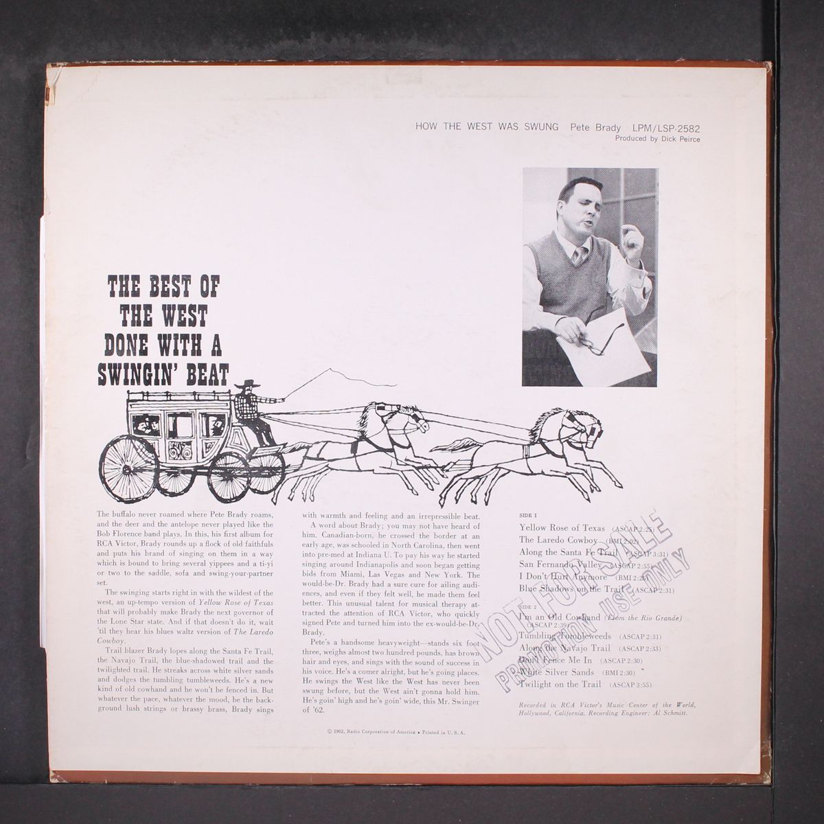 how the west was swung by PETE BRADY