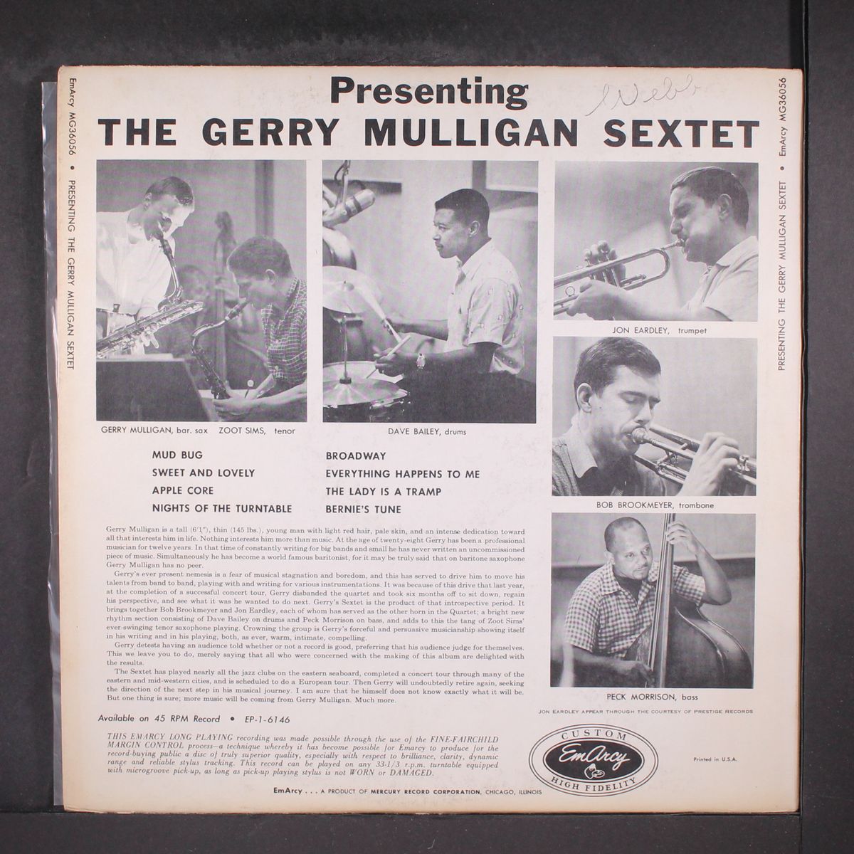 presenting by GERRY MULLIGAN