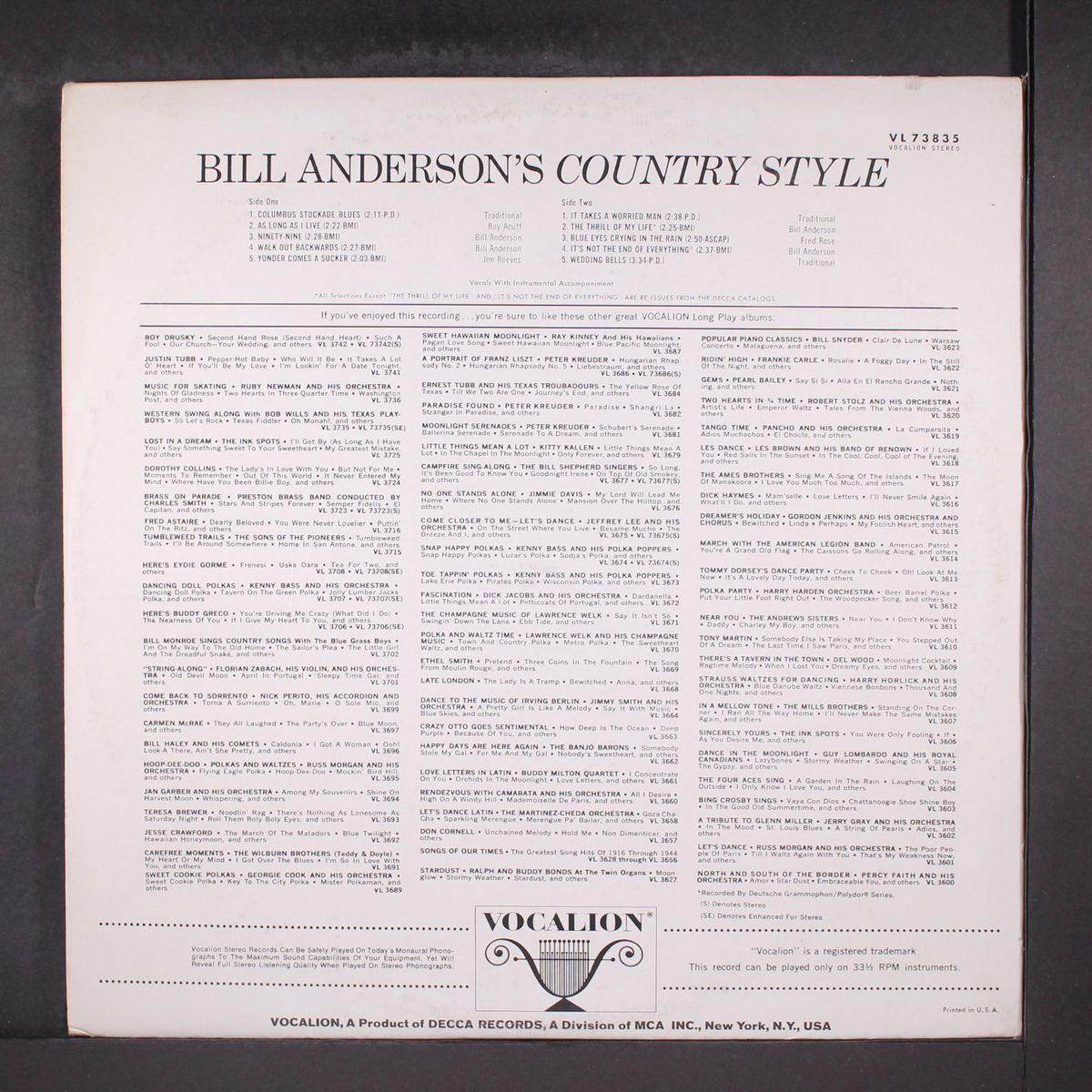 country style by BILL ANDERSON