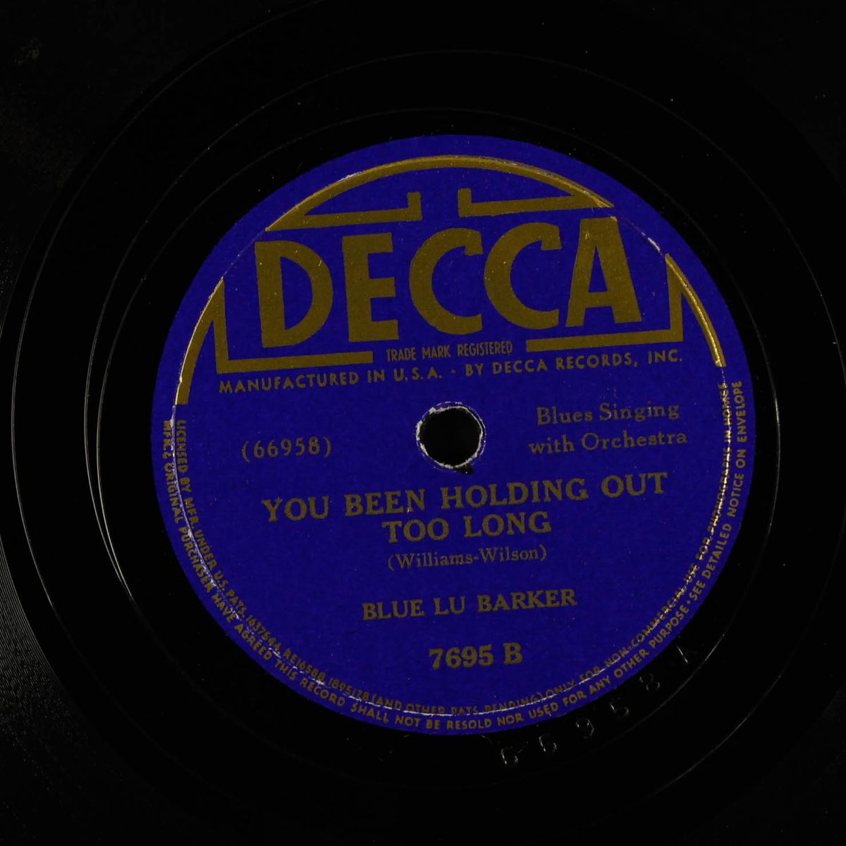he's so good / you been holding out too long by BLUE LU BARKER