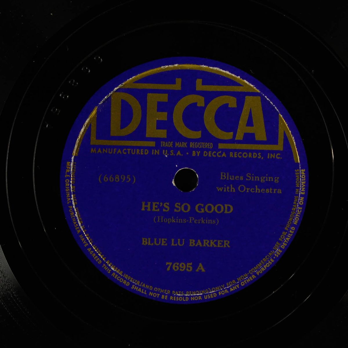 he's so good / you been holding out too long by BLUE LU BARKER