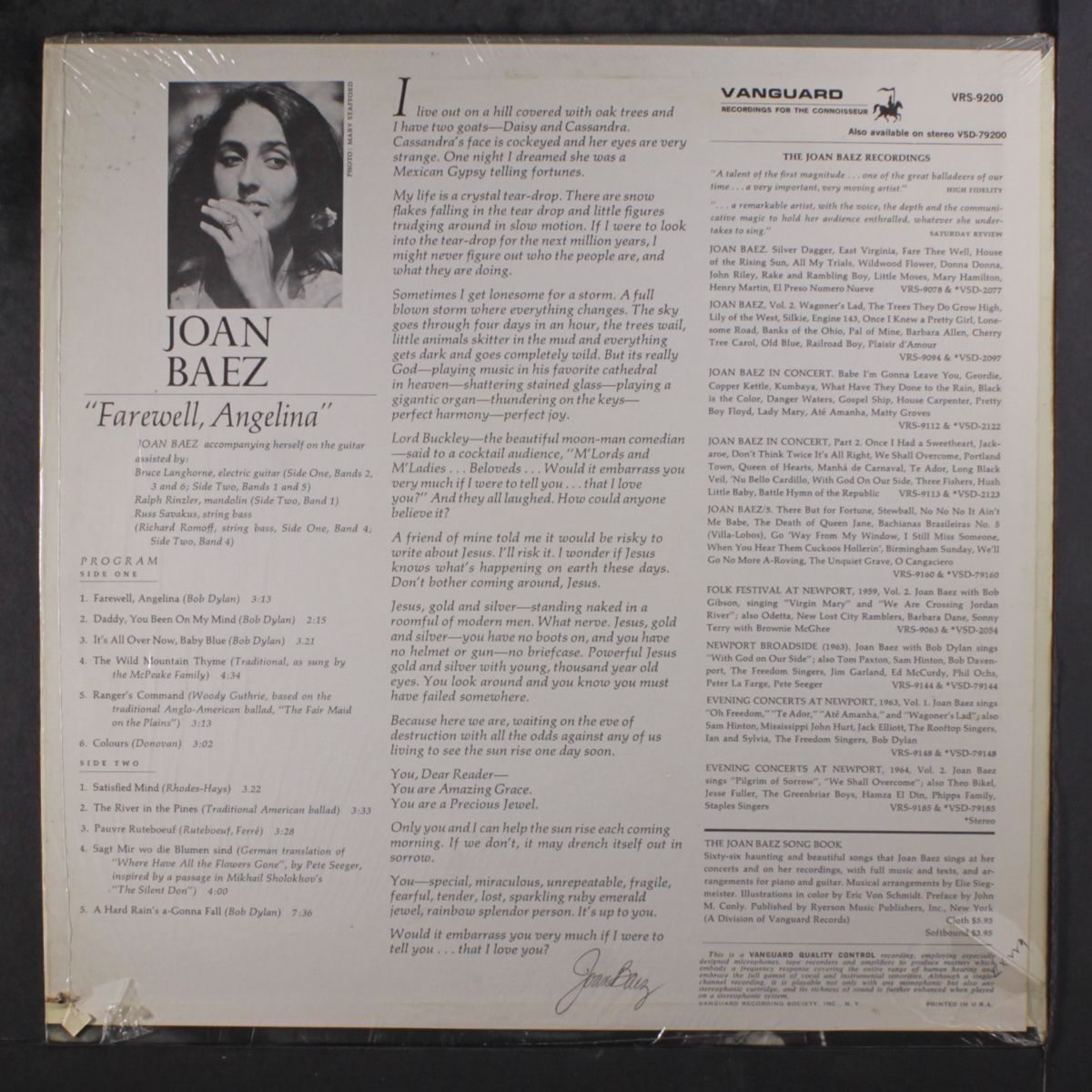 farewell, angelina by JOAN BAEZ