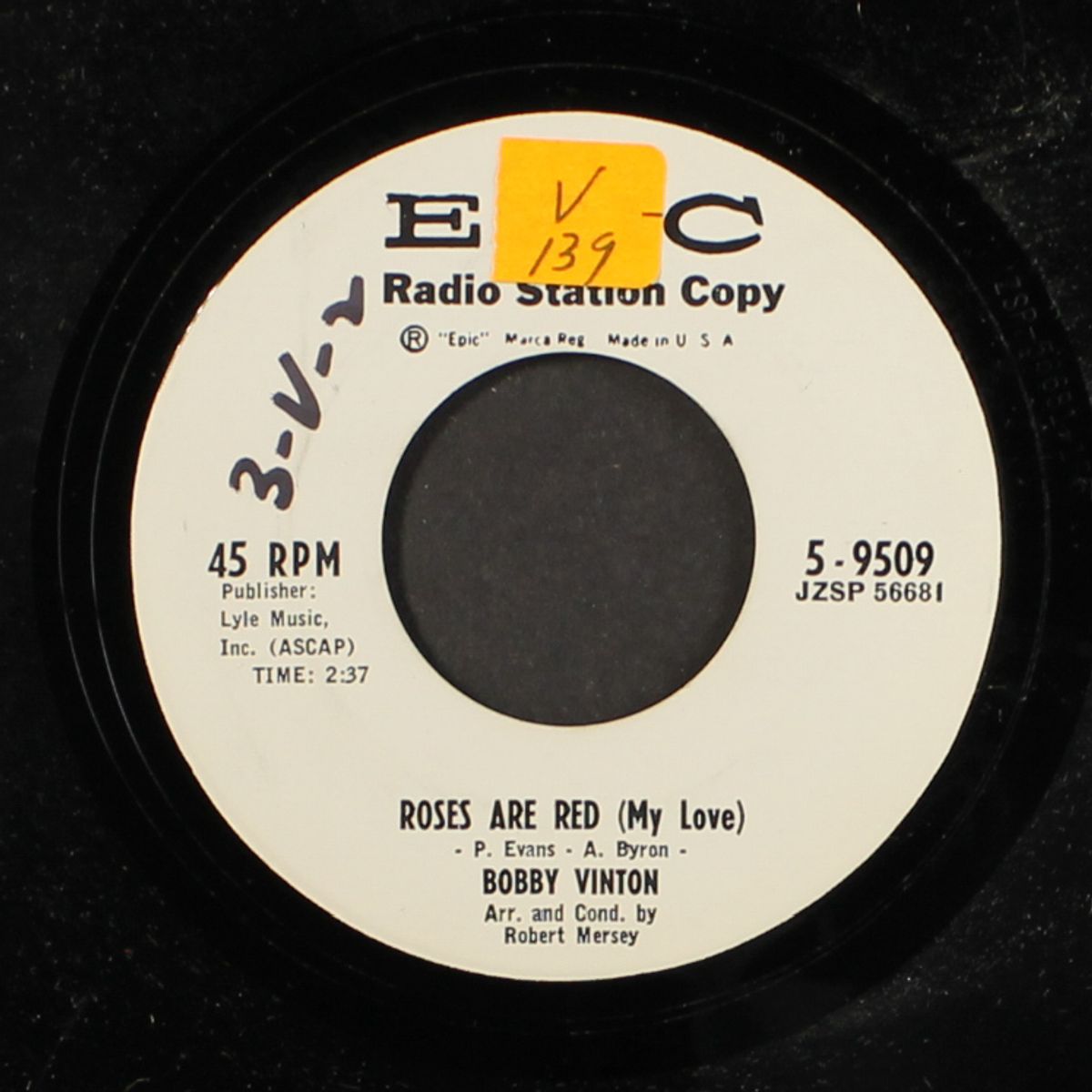 roses are red / you and i by BOBBY VINTON