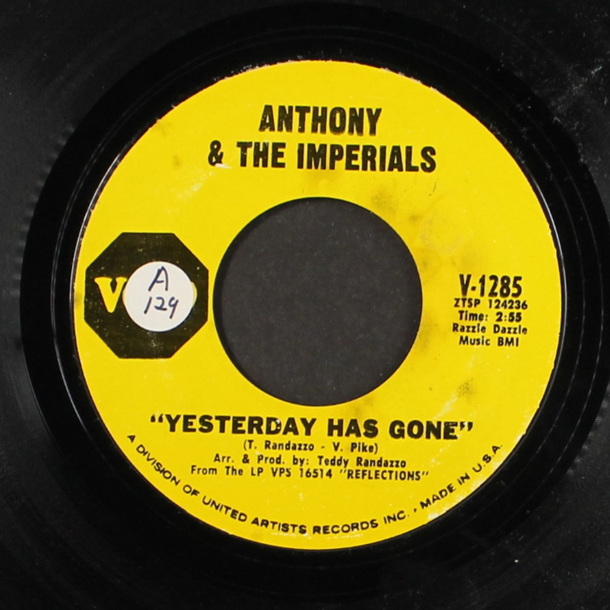 yesterday has gone / my love is a rainbow by ANTHONY & IMPERIALS