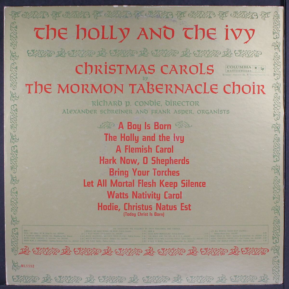 the holly and the ivy by MORMON TABERNACLE CHOIR