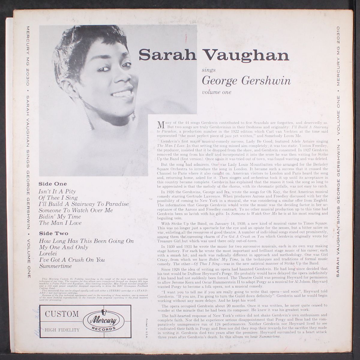 sings george gershwin, vol. 1 by SARAH VAUGHAN