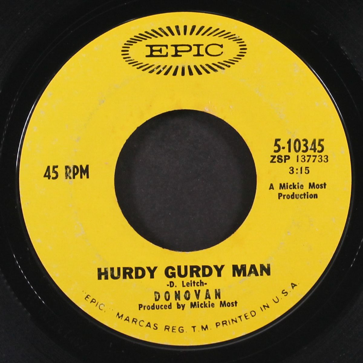 hurdy gurdy man / teen angel by DONOVAN