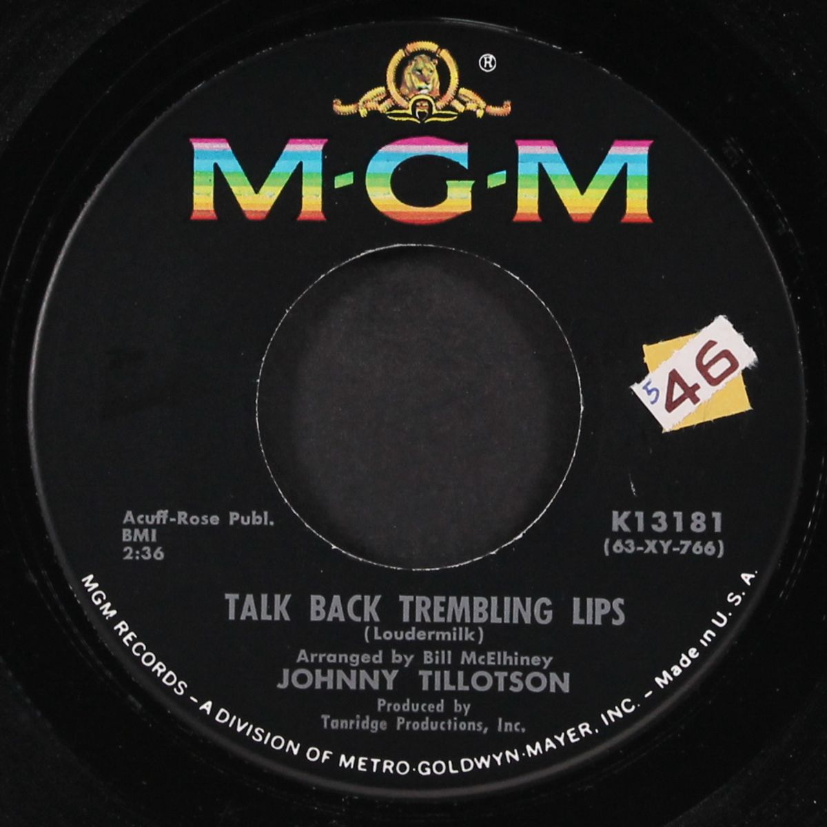 talk back trembling lips / another you by JOHNNY TILLOTSON