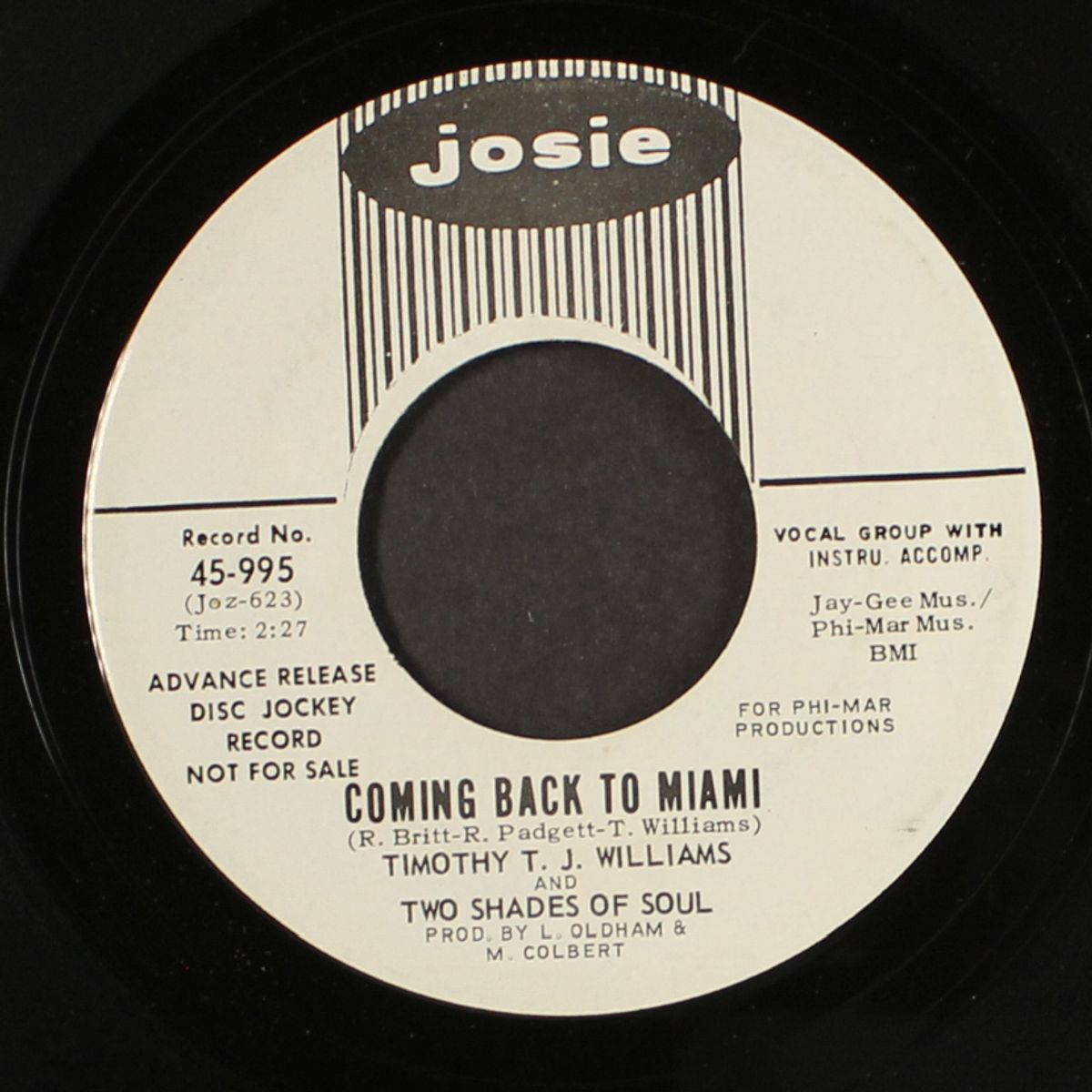 my life / coming back to miami by TIMOTHY WILLIAMS & TWO SHADES OF SOUL