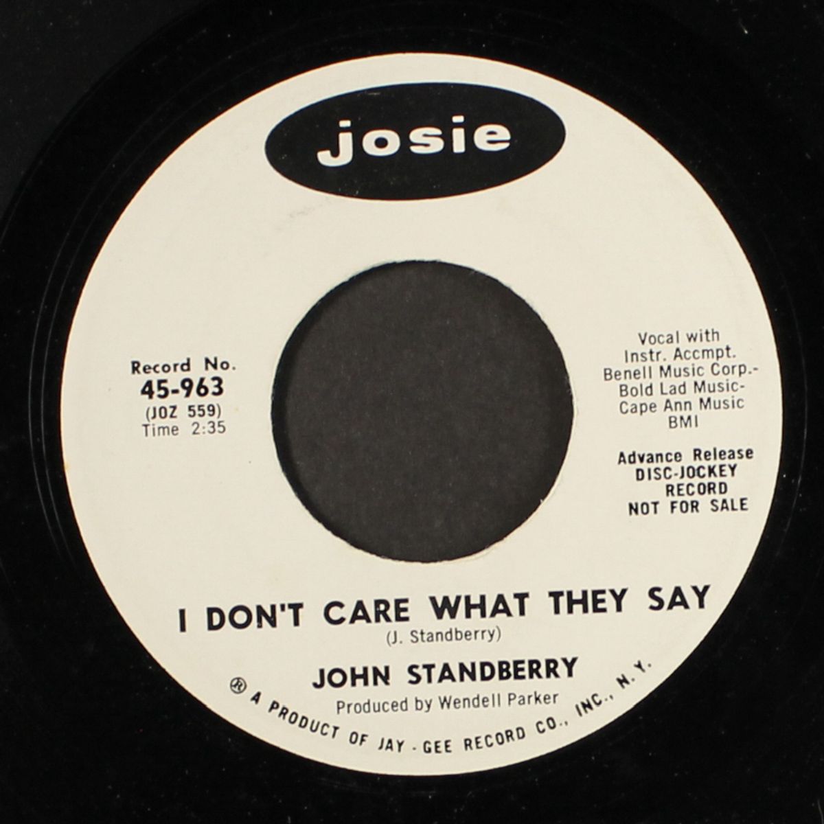 help me now / i don't care what they say by JOHN STANDBERRY