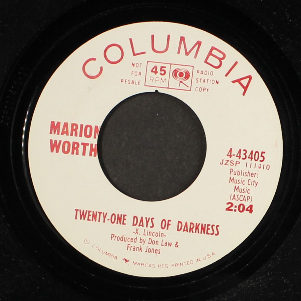 i will not blow out the light / twenty-one days of darkness by MARION WORTH