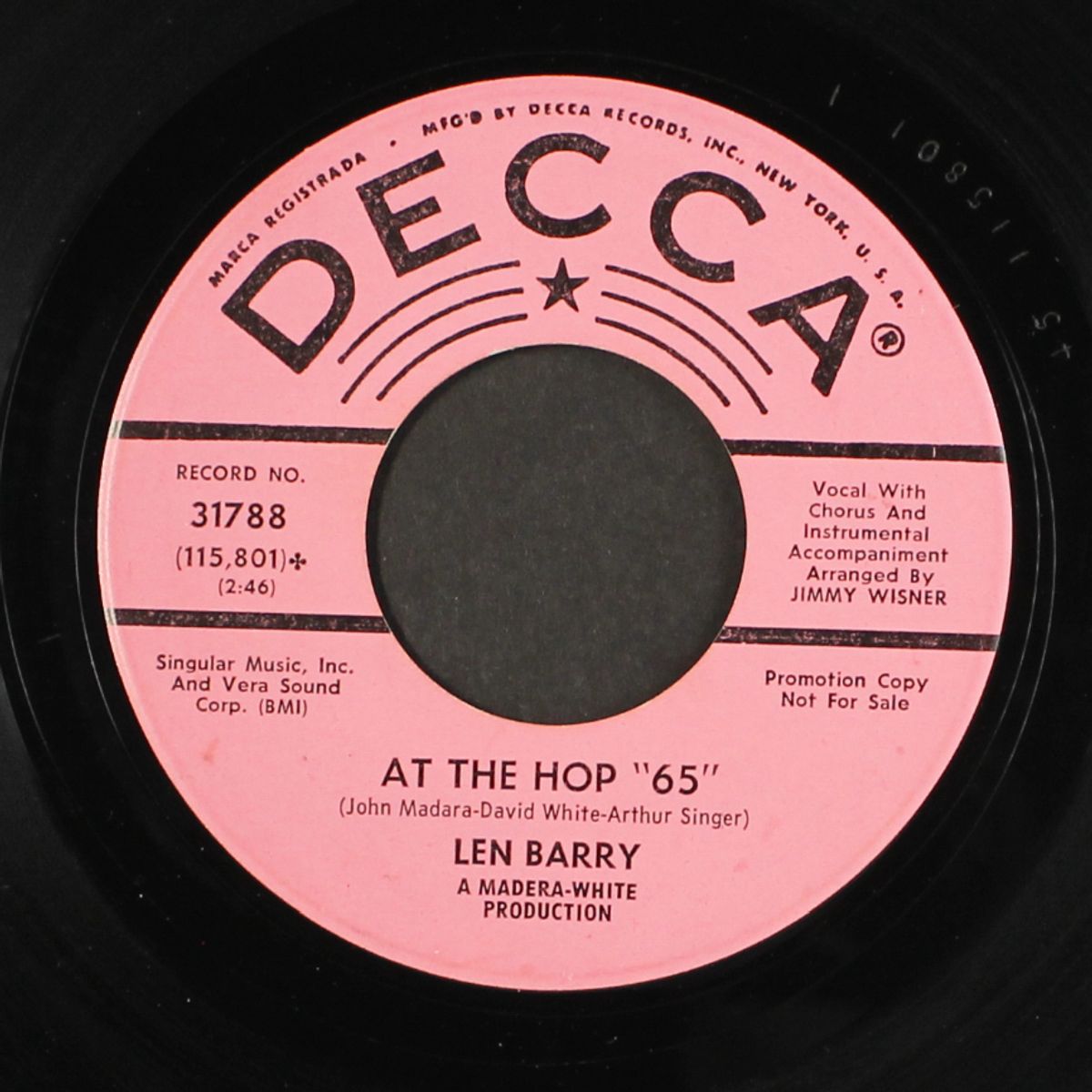 lip sync / at the hop '65 by LEN BARRY