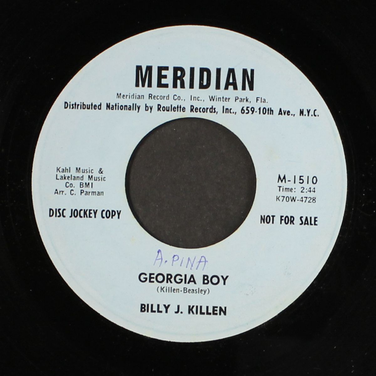 georgia boy / first dance, first kiss, true love by BILLY J. KILLEN