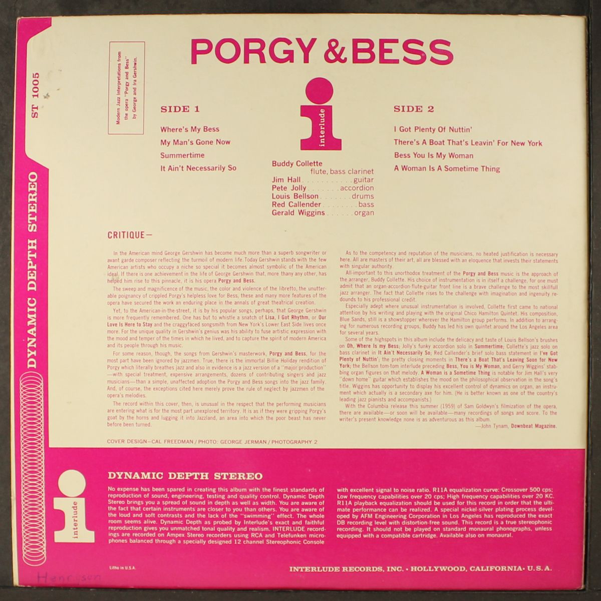 porgy and bess by BUDDY COLLETTE
