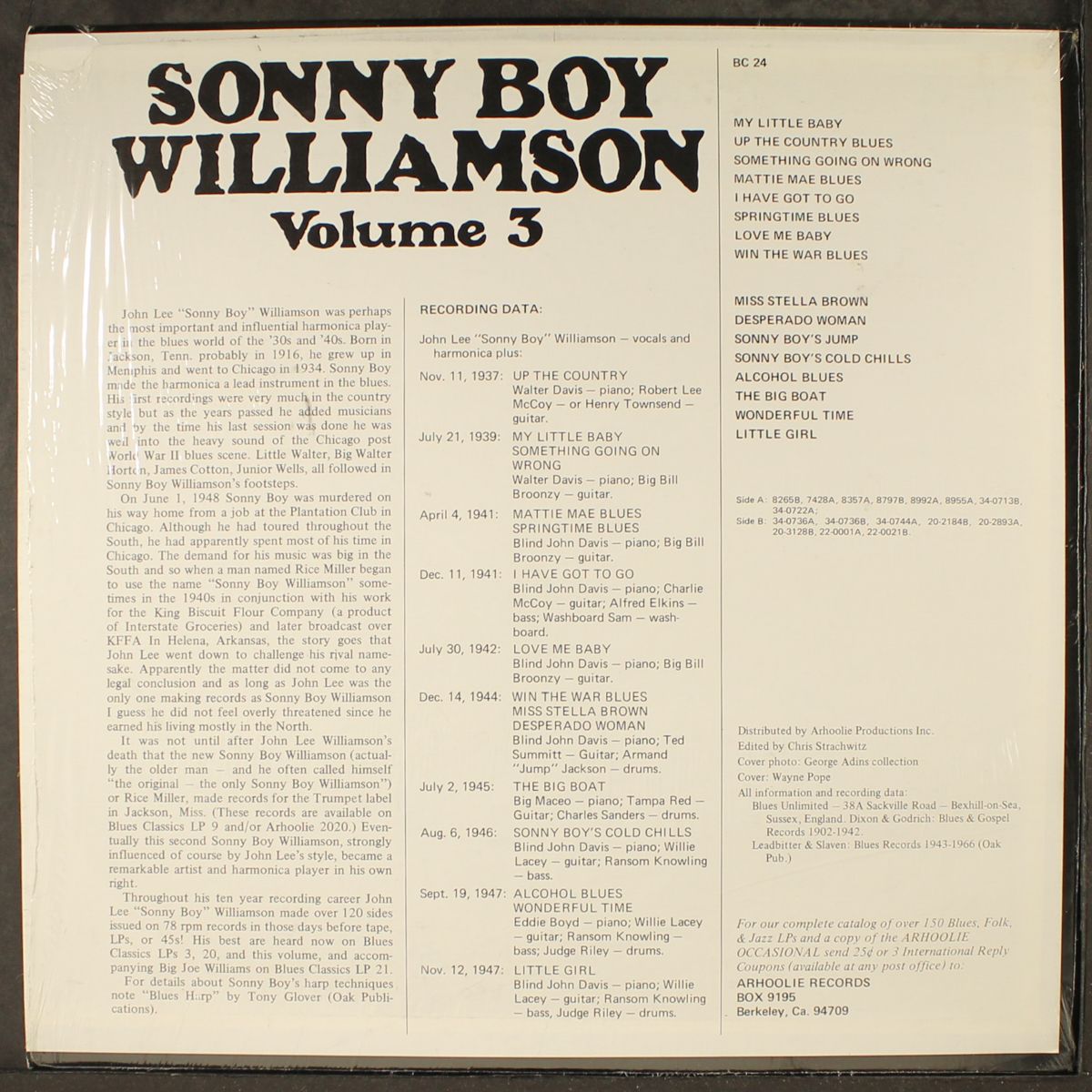 blues classics by, vol. 3 by SONNY BOY WILLIAMSON