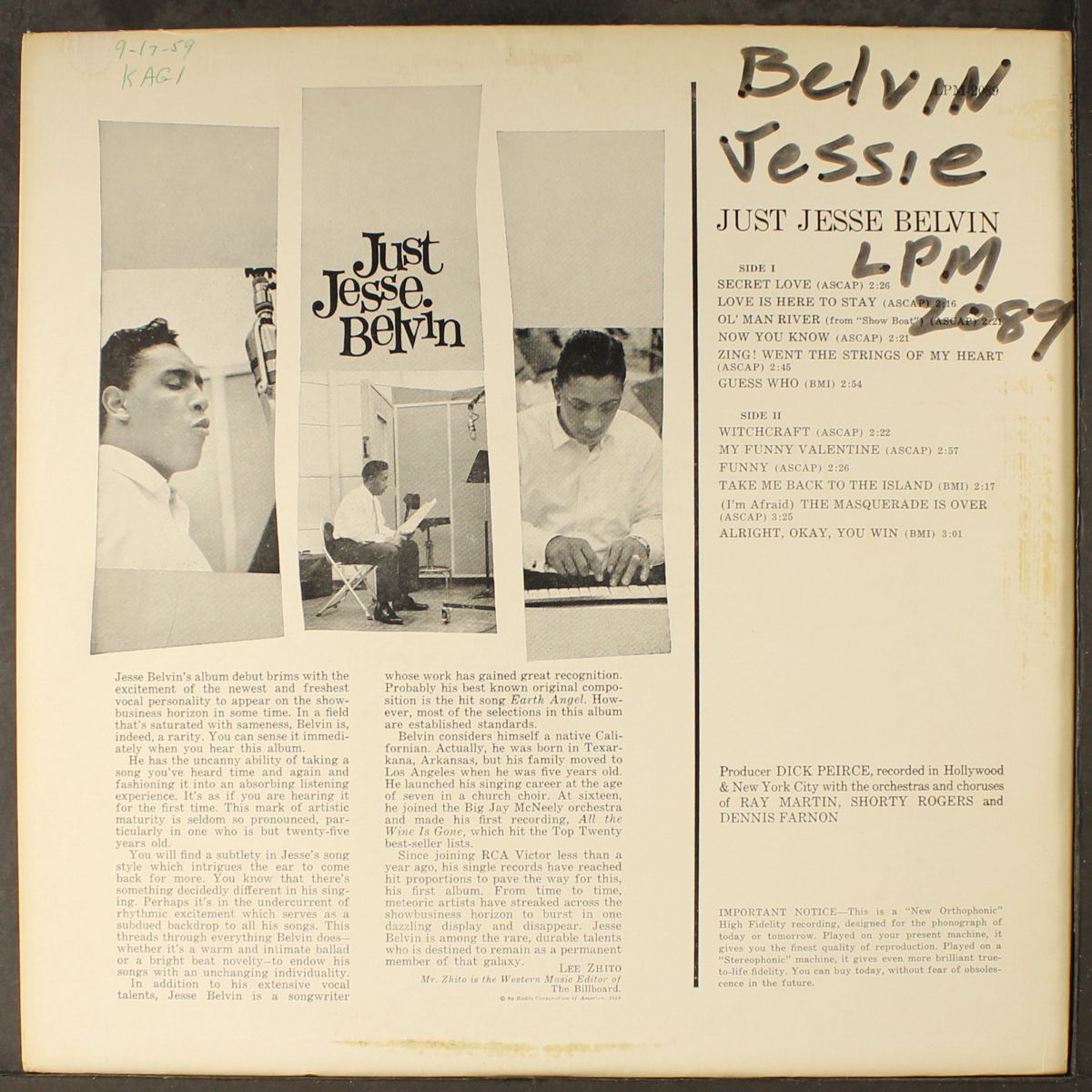 just jesse belvin by JESSE BELVIN