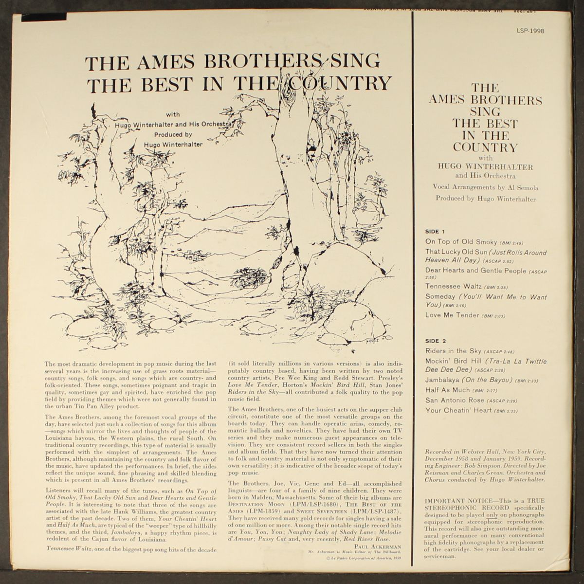 the best in the country by AMES BROTHERS