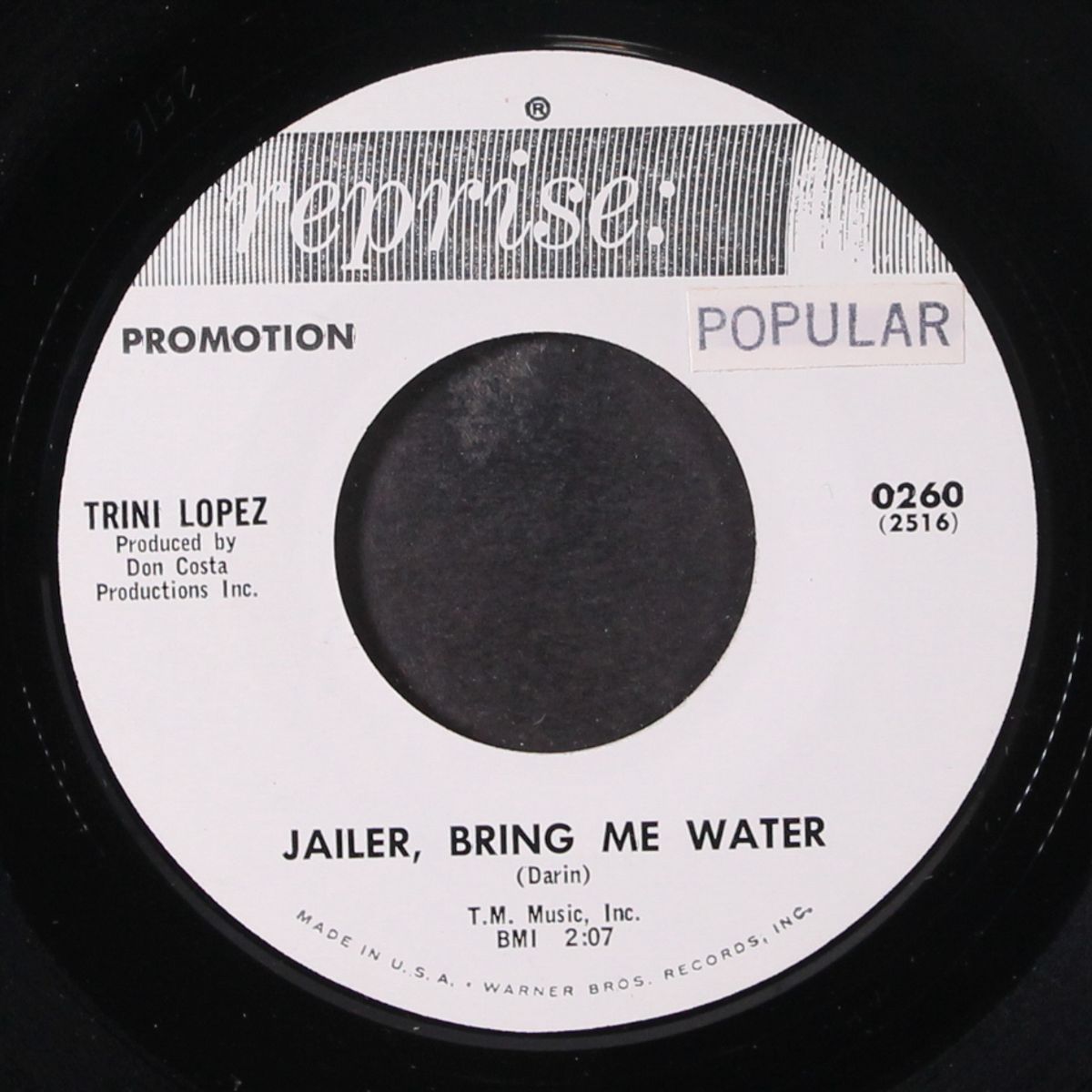 jailer, bring me water / you can't say goodbye by TRINI LOPEZ