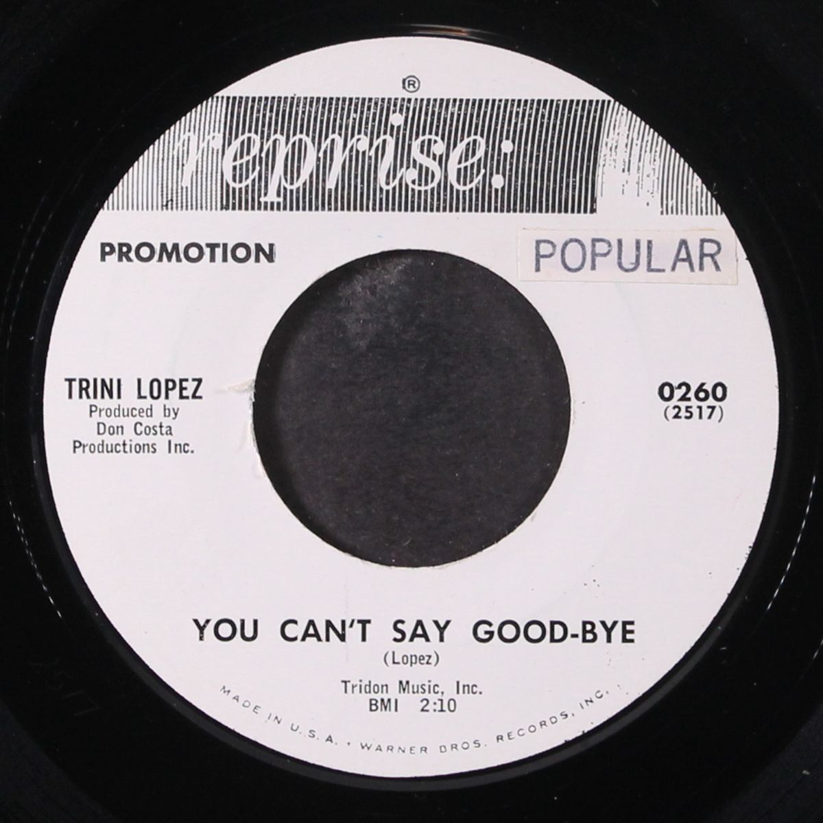 jailer, bring me water / you can't say goodbye by TRINI LOPEZ