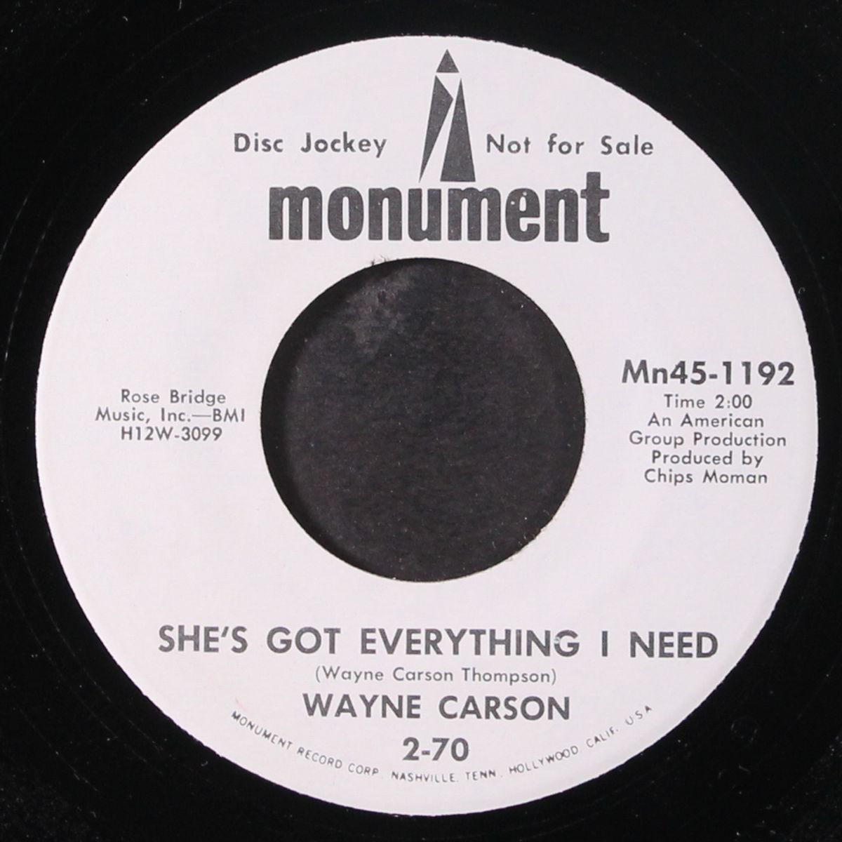 no love at all / she's got everything i need by WAYNE CARSON