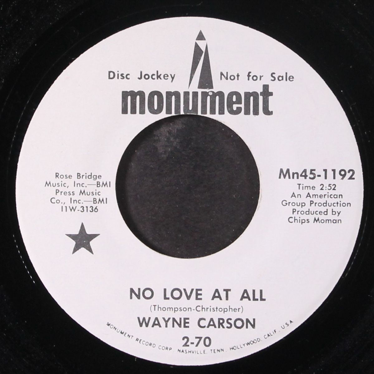 no love at all / she's got everything i need by WAYNE CARSON