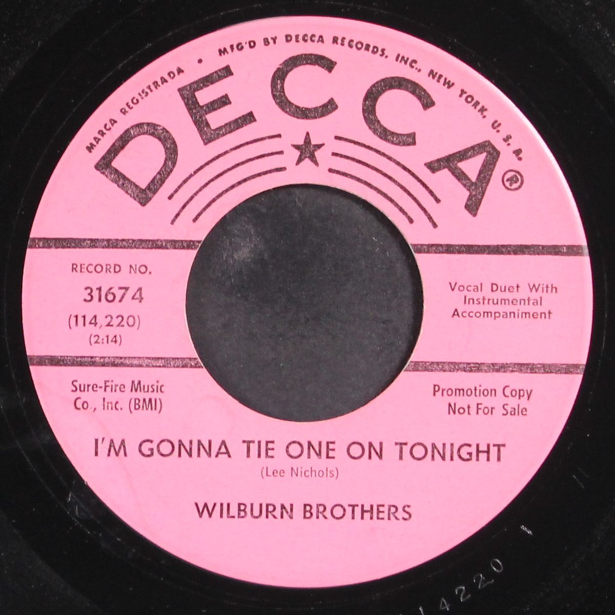 i'm gonna tie one on tonight by WILBURN BROTHERS