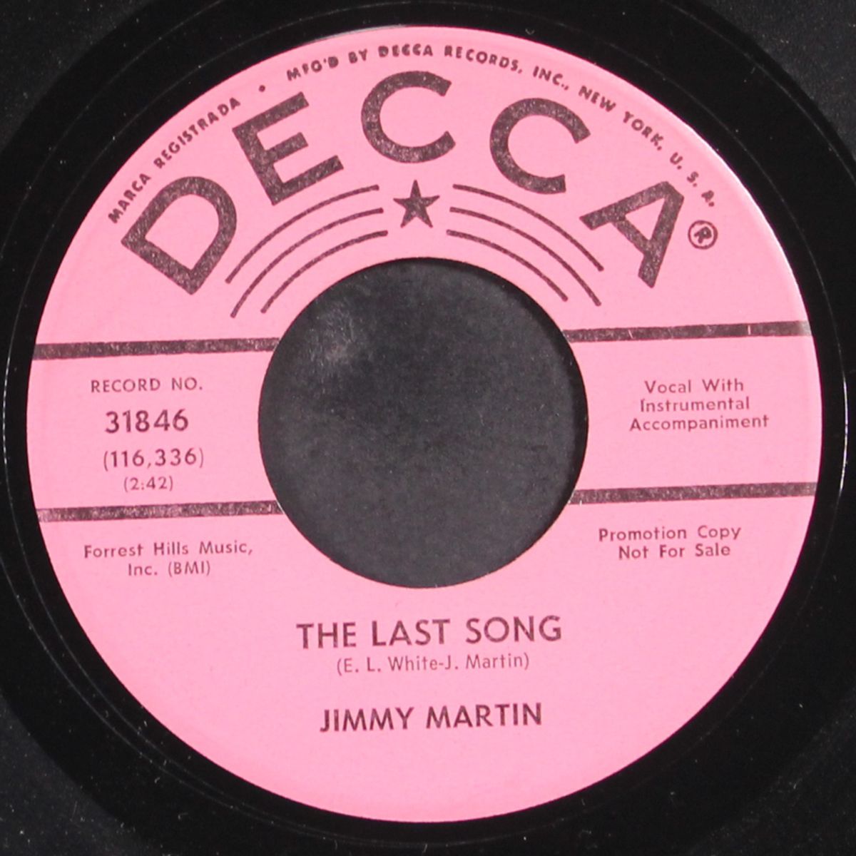 the last song by JIMMY MARTIN