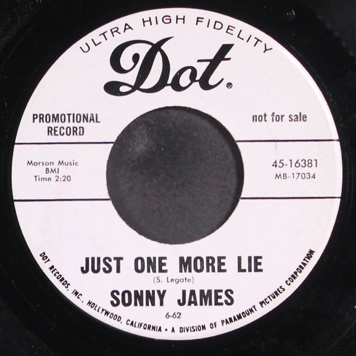 just one more lie by SONNY JAMES