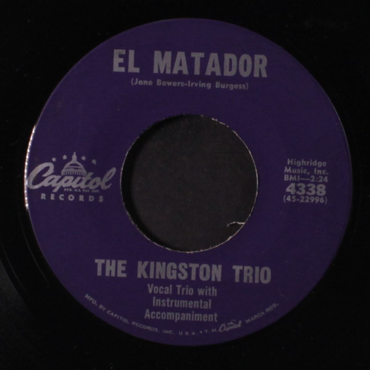 el matador / home from the hill by KINGSTON TRIO