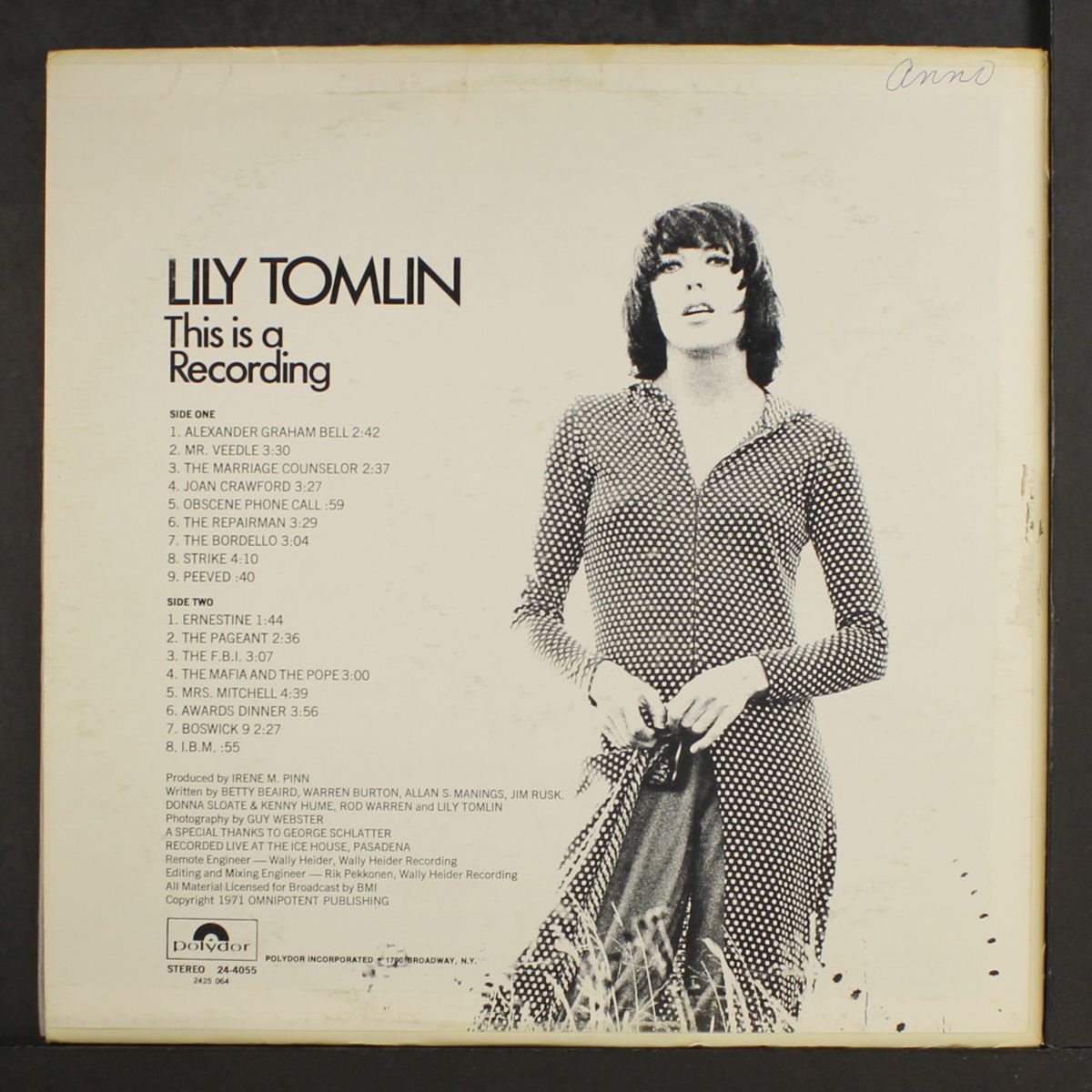 this is a recording by LILY TOMLIN