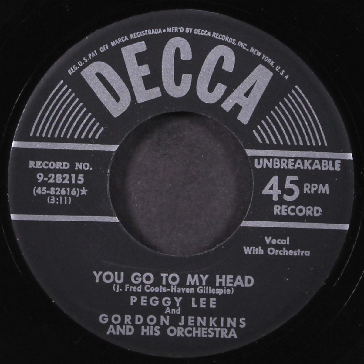 you go to my head by PEGGY LEE