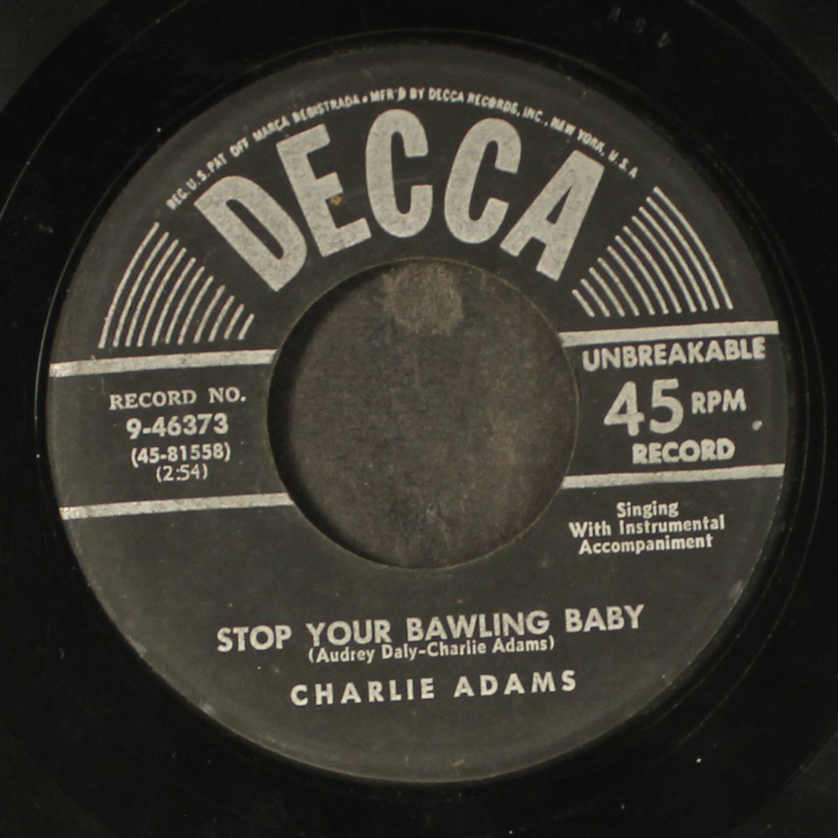 stop your bawling baby by CHARLIE ADAMS