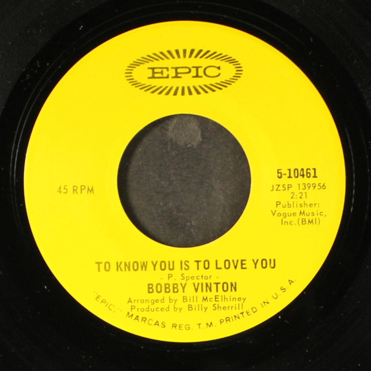 to know you is to love you / the beat of my heart by BOBBY VINTON