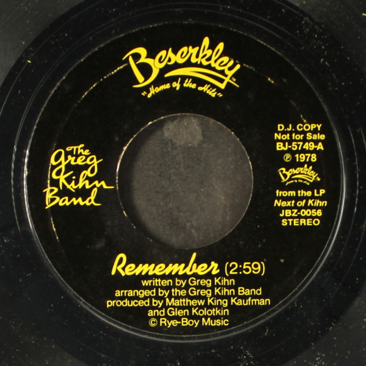 remember by GREG KIHN BAND