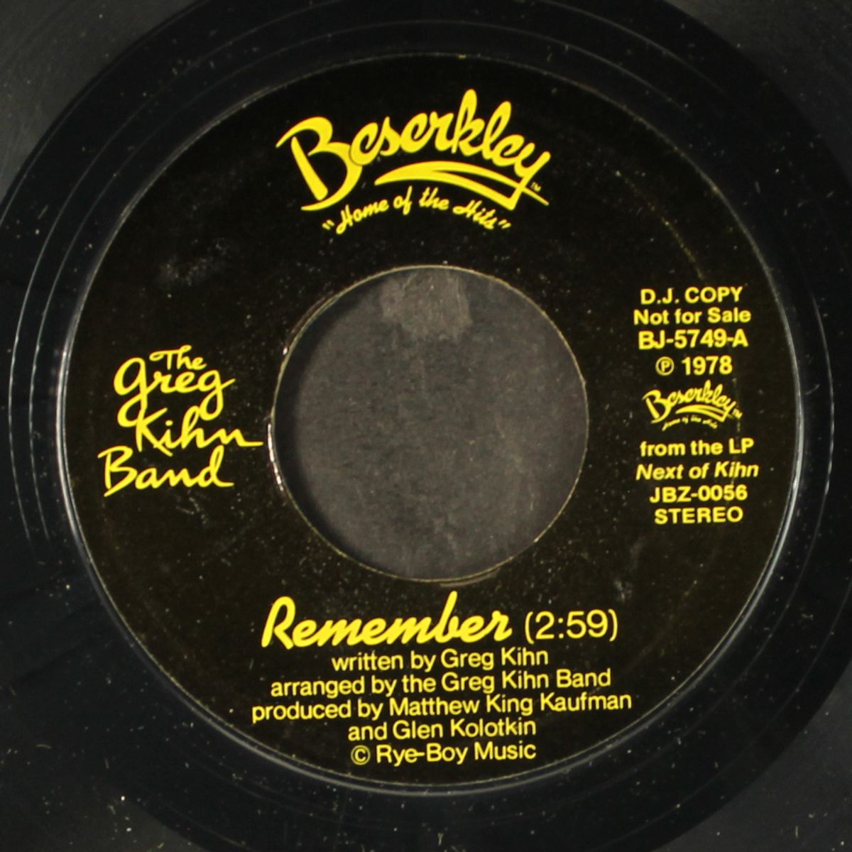 remember by GREG KIHN BAND