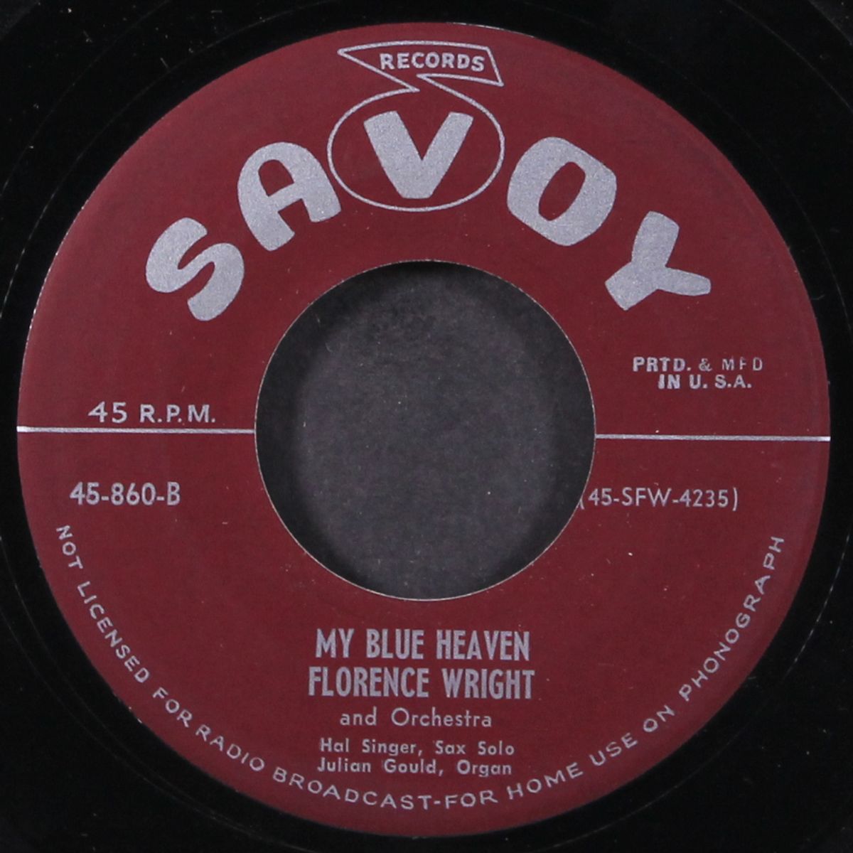 my blue heaven / i went to your wedding by FLORENCE WRIGHT