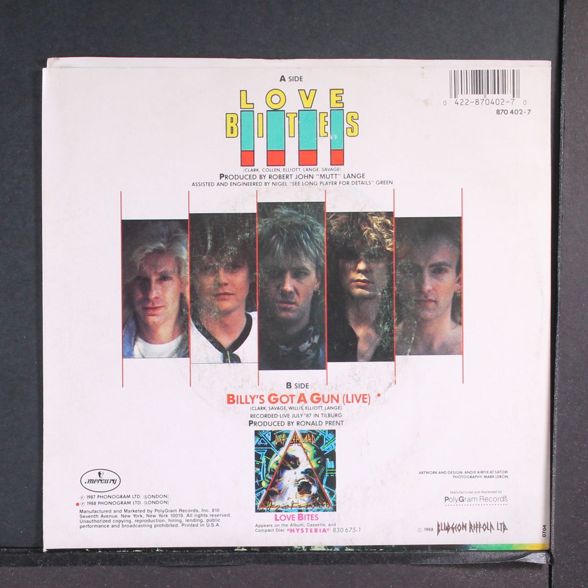 love bites / billy's got a gun by DEF LEPPARD