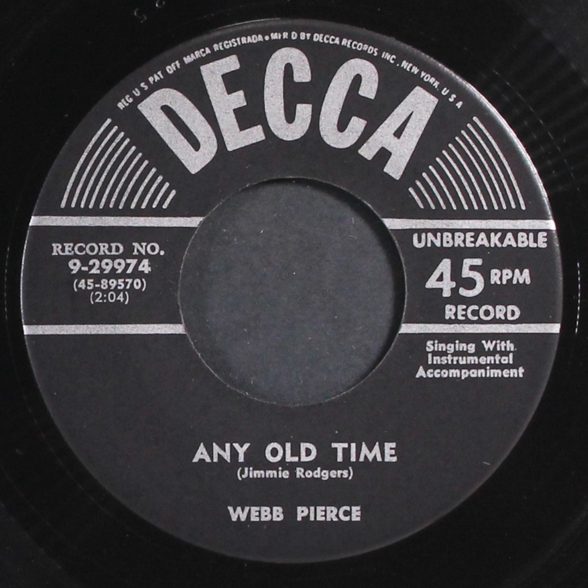 any old time by WEBB PIERCE